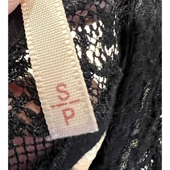 Free People Top Blouse Womens Small Black Lace Sleeveless Coquette Whimsigoth - Picture 4 of 8